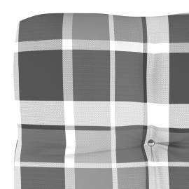 Pernă canapea din paleți, gri model carouri, 70x70x12 cm, 4 image