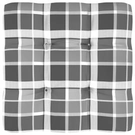 Pernă canapea din paleți, gri model carouri, 70x70x12 cm, 3 image