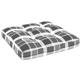 Pernă canapea din paleți, gri model carouri, 70x70x12 cm, 2 image