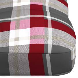 Pernă canapea din paleți, roșu în carouri, 120x40x10 cm, 4 image