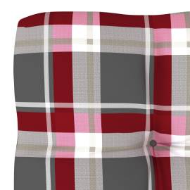 Pernă canapea din paleți, roșu model carouri, 70x70x12 cm, 4 image