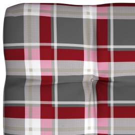 Pernă canapea paleți, model roșu carouri, 120x80x12 cm, textil, 3 image