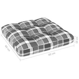 Pernă pentru canapea din paleți, gri, 60x60x12cm, model carouri, 4 image