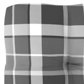Pernă pentru canapea din paleți, gri, 60x60x12cm, model carouri, 3 image