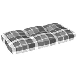 Pernă pentru canapea din paleți, gri carouri, 80 x 40 x 12 cm, 2 image