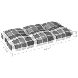 Pernă pentru canapea din paleți, gri carouri, 80 x 40 x 12 cm, 4 image