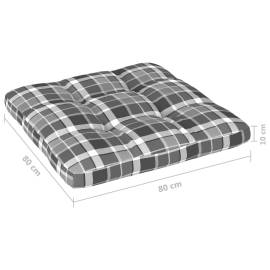 Pernă pentru canapea din paleți, gri carouri, 80 x 80 x 12 cm, 4 image