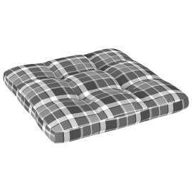 Pernă pentru canapea din paleți, gri carouri, 80 x 80 x 12 cm, 2 image