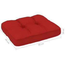 Pernă pentru canapea din paleți, roșu, 50 x 40 x 12 cm, 4 image