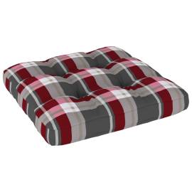 Pernă pentru canapea din paleți, roșu, 60x60x12cm, model carouri, 2 image