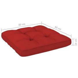 Pernă pentru canapea din paleți, roșu, 80 x 80 x 12 cm, 5 image