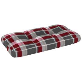 Pernă pentru canapea din paleți, roșu, 80x40x12cm, model carouri, 2 image