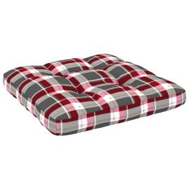 Pernă pentru canapea din paleți, roșu, 80x80x12cm, model carouri, 3 image