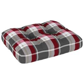Pernă pentru canapea din paleți, roșu carouri, 50 x 40 x 12 cm, 2 image