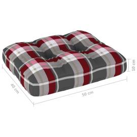 Pernă pentru canapea din paleți, roșu carouri, 50 x 40 x 12 cm, 4 image