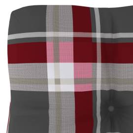 Pernă pentru canapea din paleți, roșu carouri, 60 x 40 x 12 cm, 3 image
