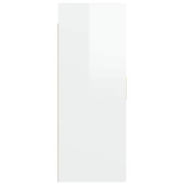 Dulap de perete suspendat, alb extralucios, 69,5x34x90 cm, 7 image