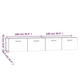 Dulapuri de perete 2 buc. alb extralucios 100x36,5x35 cm lemn, 8 image