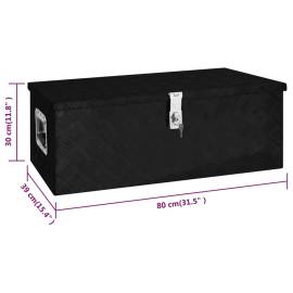 Cutie de depozitare, negru, 80x39x30 cm, aluminiu, 8 image