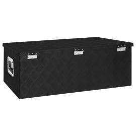 Cutie de depozitare, negru, 90x47x33,5 cm, aluminiu, 4 image