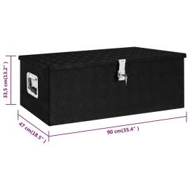 Cutie de depozitare, negru, 90x47x33,5 cm, aluminiu, 8 image