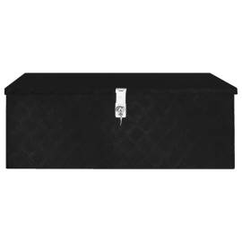 Cutie de depozitare, negru, 90x47x33,5 cm, aluminiu, 2 image