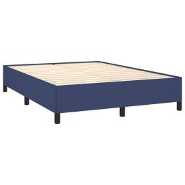 Cadru de pat, albastru, 140 x 200 cm, material textil, 4 image