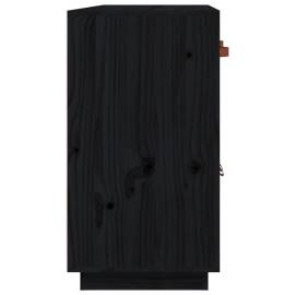 Servantă, negru, 98,5x40x75 cm, lemn masiv de pin, 8 image
