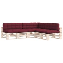 Perne canapea din paleți, 7 buc, roșu vin, 2 image