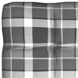 Perne de canapea din paleți, 2 buc., gri model carouri, 6 image