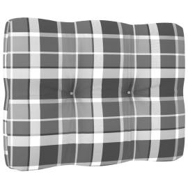 Perne de canapea din paleți, 2 buc., gri model carouri, 5 image