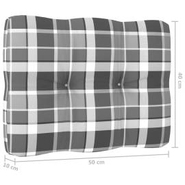 Perne de canapea din paleți, 2 buc., gri model carouri, 10 image