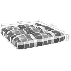 Perne de canapea din paleți, 2 buc., gri model carouri, 11 image