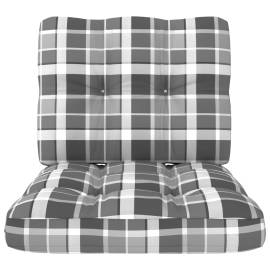 Perne de canapea din paleți, 2 buc., gri model carouri, 3 image