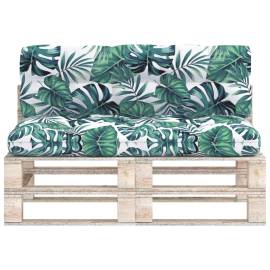 Perne de canapea din paleți, 2 buc., model frunze, 3 image