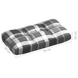 Perne de canapea din paleți, 3 buc., gri, model carouri, 10 image