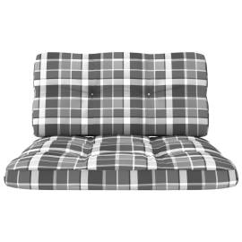 Perne pentru canapea din paleți, 2 buc., gri, model carouri, 3 image