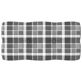 Perne pentru canapea din paleți, 2 buc., gri, model carouri, 6 image