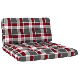 Perne pentru canapea din paleți, 2 buc., roșu, model carouri, 2 image