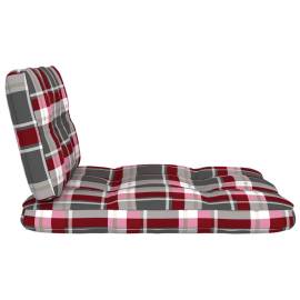 Perne pentru canapea din paleți, 2 buc., roșu, model carouri, 4 image