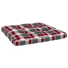 Perne pentru canapea din paleți, 2 buc., roșu, model carouri, 7 image