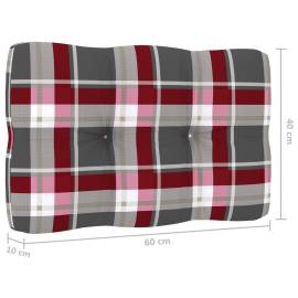 Perne pentru canapea din paleți, 2 buc., roșu carouri, 10 image