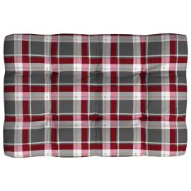 Perne pentru canapea din paleți, 2 buc., roșu model carouri, 4 image