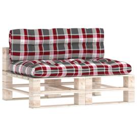 Perne pentru canapea din paleți, 2 buc., roșu model carouri, 2 image