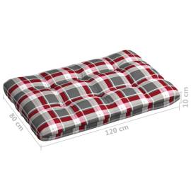 Perne pentru canapea din paleți, 2 buc., roșu model carouri, 7 image