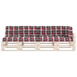 Perne pentru canapea din paleți, 5 buc., roșu, model carouri, 3 image