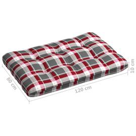 Perne pentru canapea din paleți, 5 buc., roșu, model carouri, 8 image