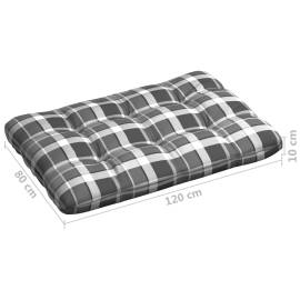 Perne pentru canapea din paleți, 7 buc., gri, model carouri, 8 image