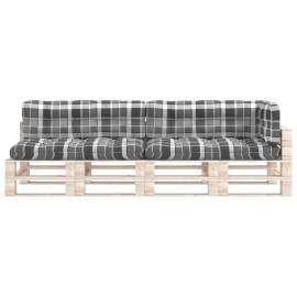 Perne pentru canapea din paleți 5 buc. gri, model carouri, 3 image