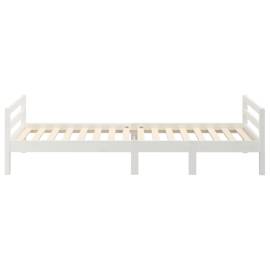 Cadru de pat, alb, 80x200 cm, lemn masiv de pin, 6 image